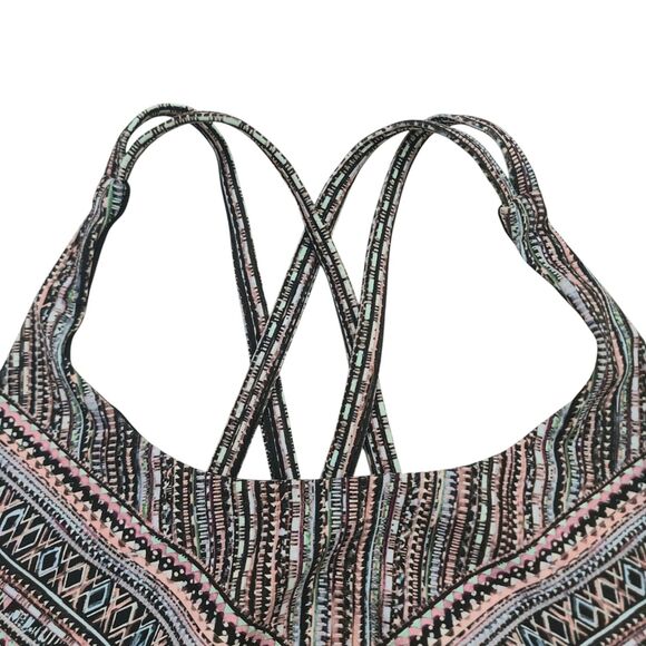 Lululemon Tribal Pace Energy Bra Womens 8 Pink Strappy Wireless Athleisure Gym - Picture 4 of 9